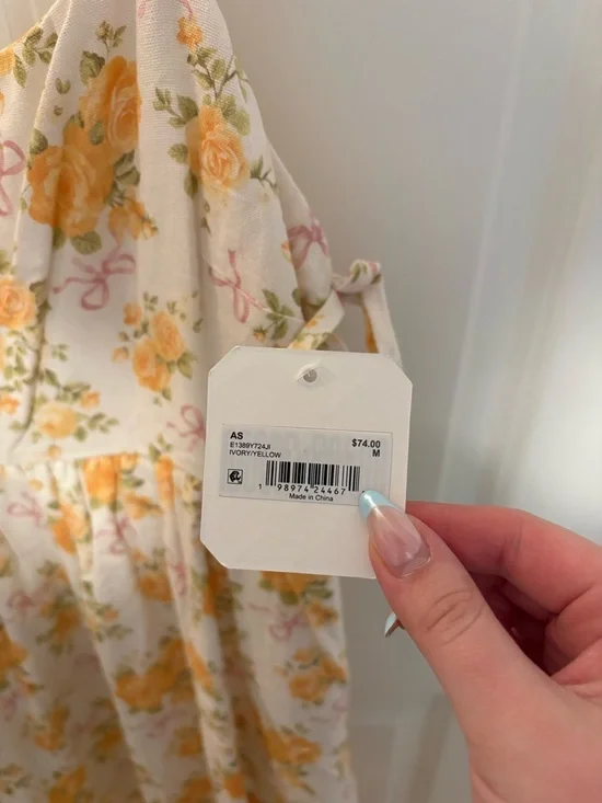 Altar'd State Cream Mini Dress with Yellow Floral Print - Picture 2 of 6